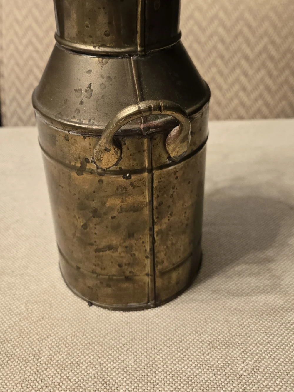 Vintage Heavy Patina Brass Mini Milk Can/ Bud Vase